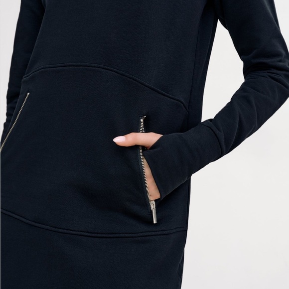 Marcella NYC Black Elba Sweatshirt Maxi Dress Hoodie - Picture 3 of 16